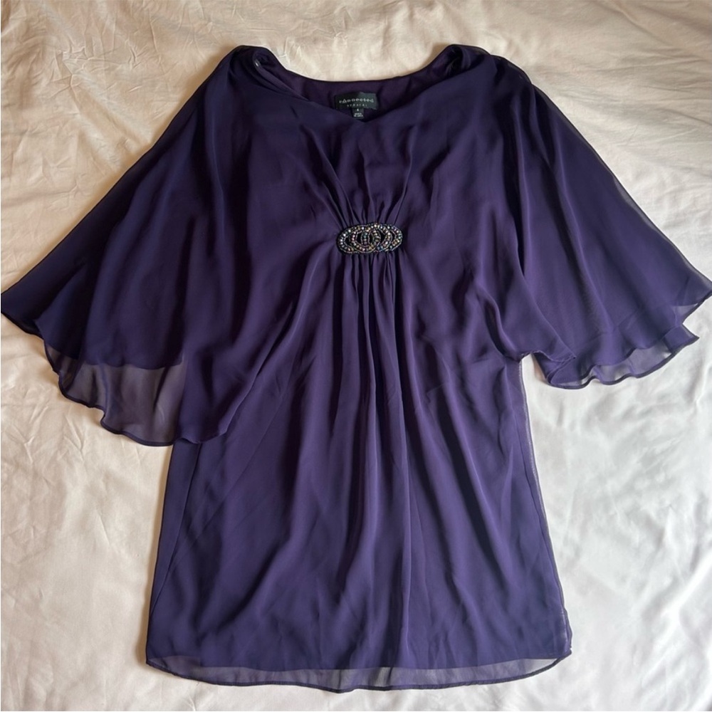 Connected Apparel Embellished Purple Dress – Size 6